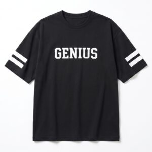 Eddez Black Genius Print Cotton T-Shirt