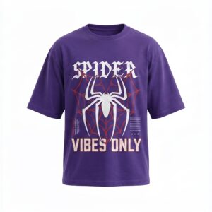 Eddez Purple Spider Vibes Cotton T-Shirt